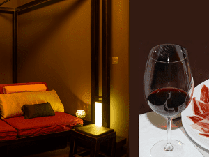 Foto de sala y comida delicatessen